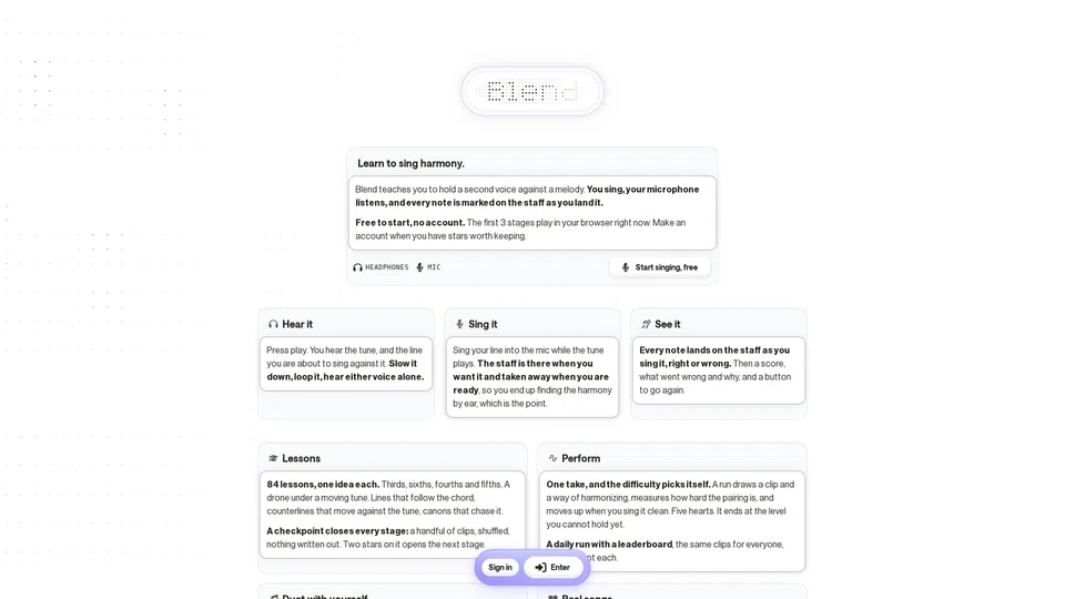 Homepage snapshot at launch