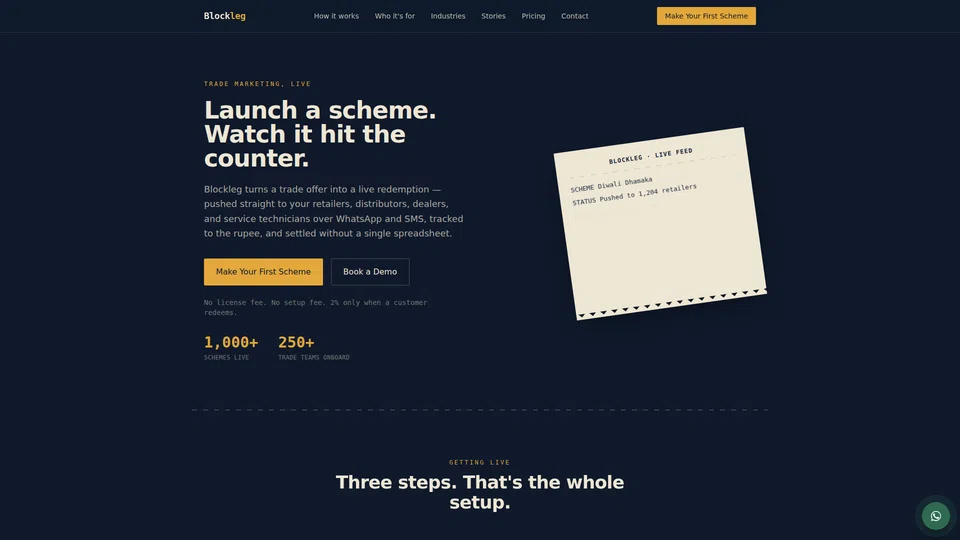 Homepage snapshot at launch