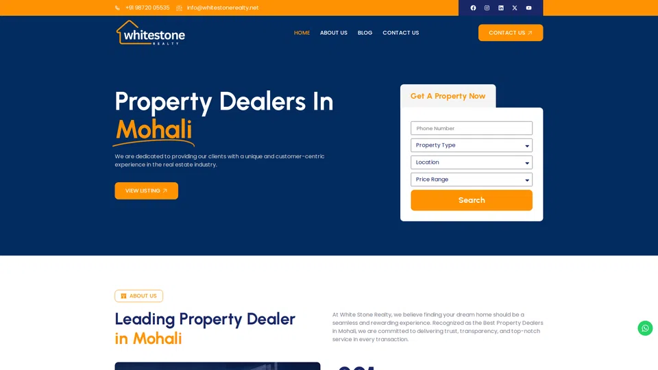 Homepage snapshot at launch