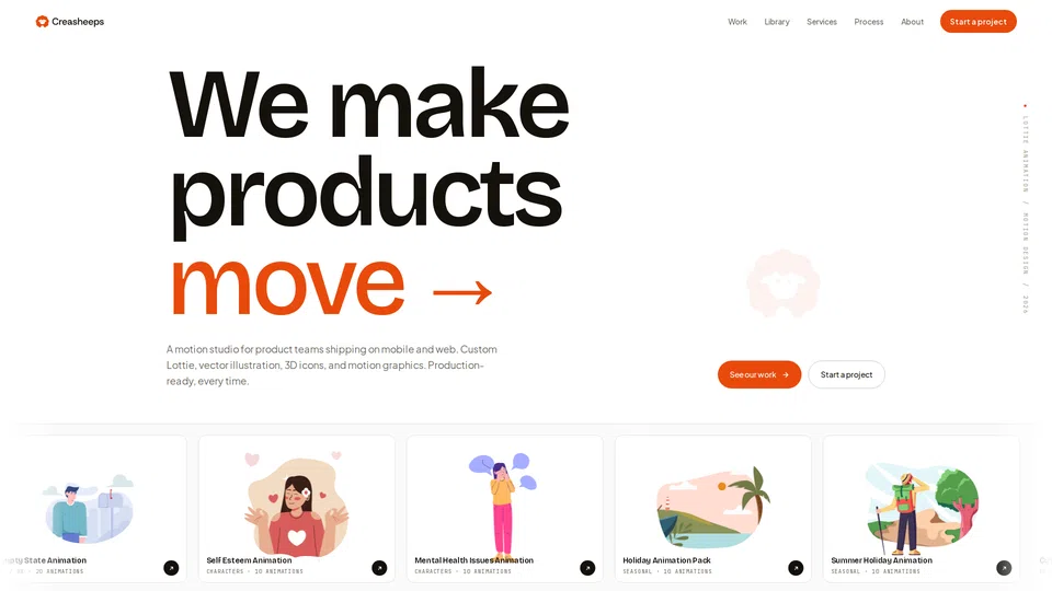 Homepage snapshot at launch