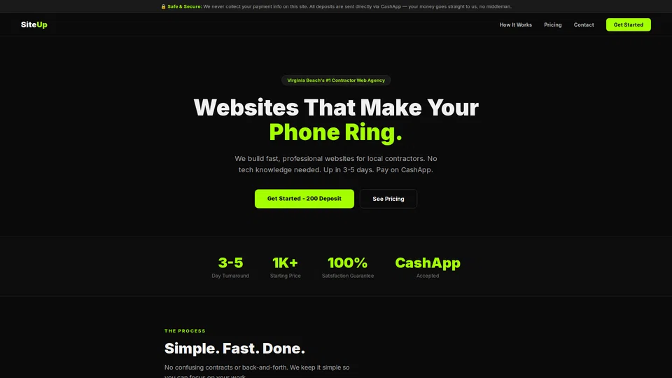 Homepage snapshot at launch