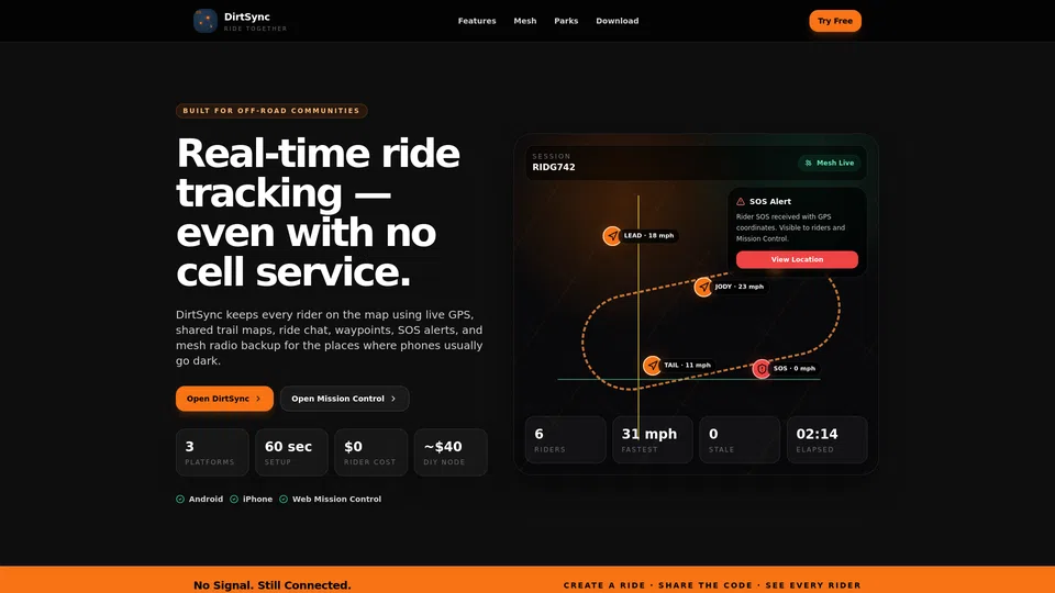 Homepage snapshot at launch