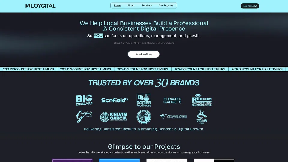 Homepage snapshot at launch