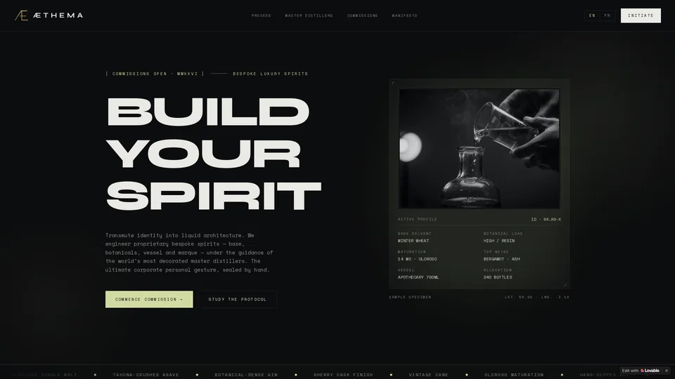 Homepage snapshot at launch