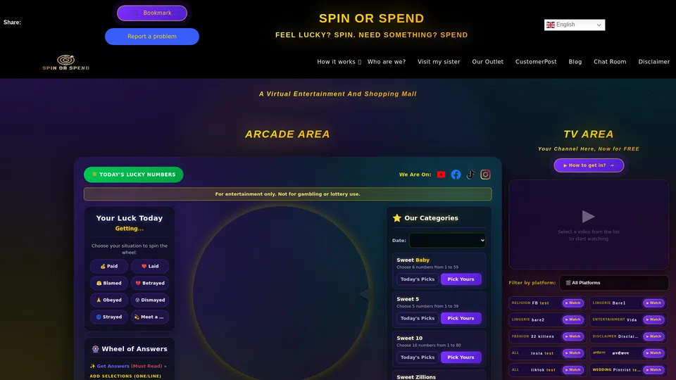 Homepage snapshot at launch