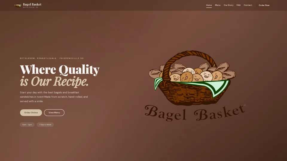 Homepage snapshot at launch