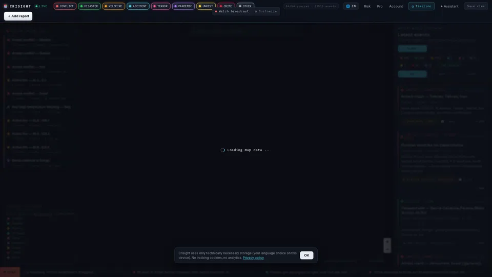 Homepage snapshot at launch