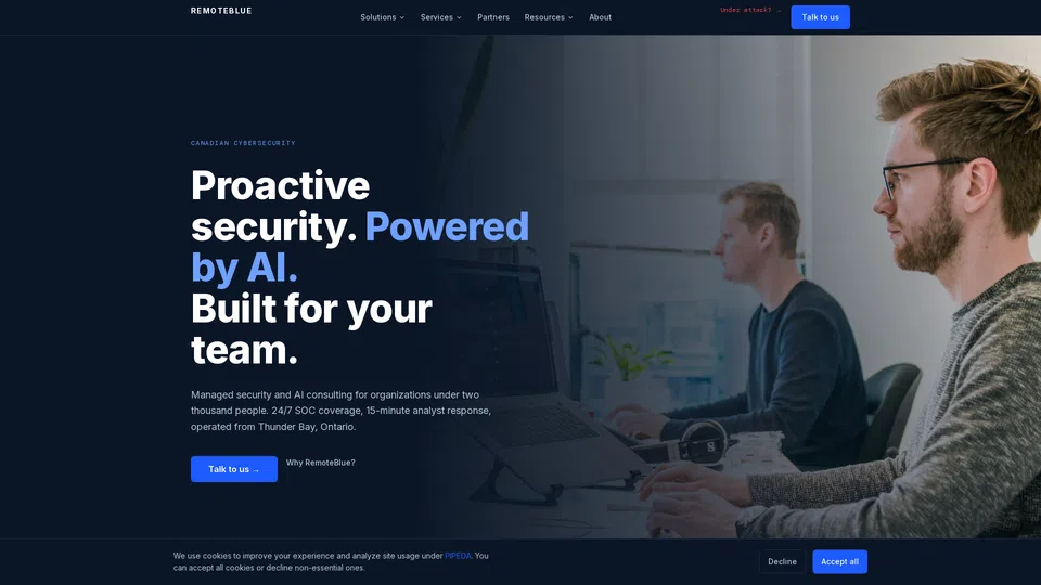 Homepage snapshot at launch