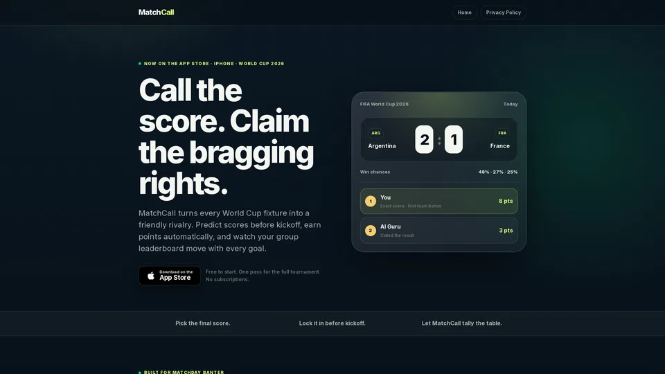 Homepage snapshot at launch