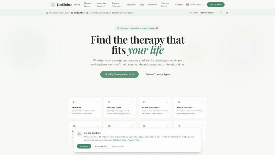Homepage snapshot at launch