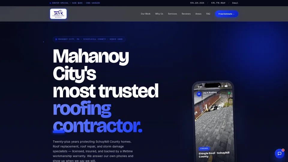 Homepage snapshot at launch