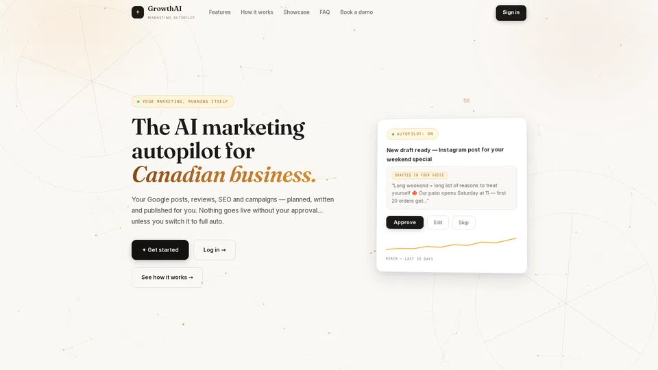 Homepage snapshot at launch