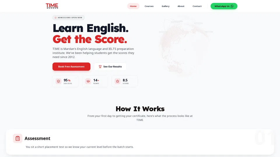 Homepage snapshot at launch