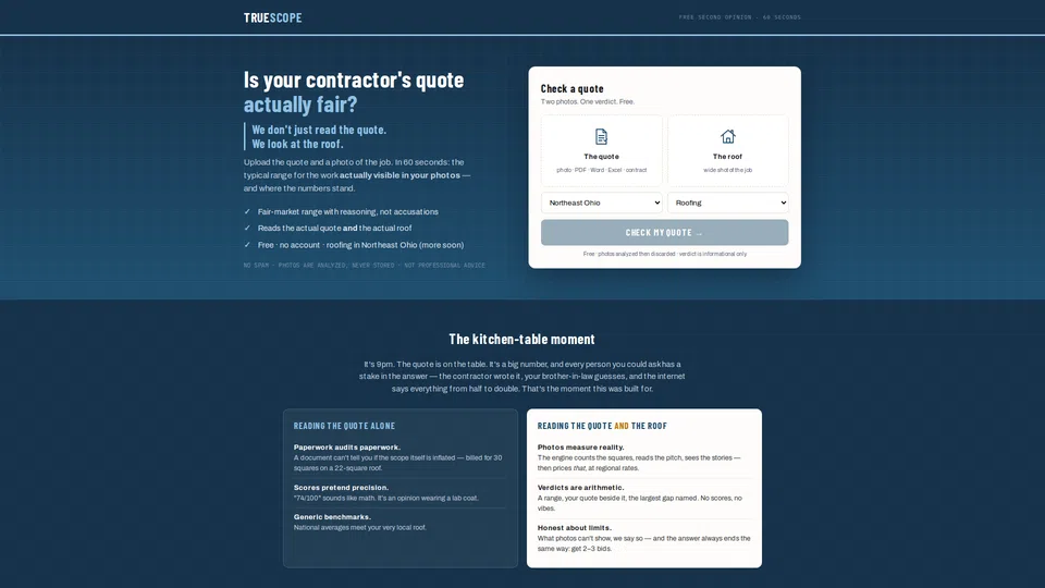 Homepage snapshot at launch