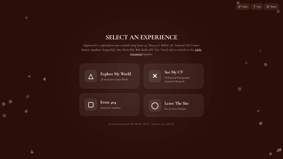 Homepage snapshot at launch