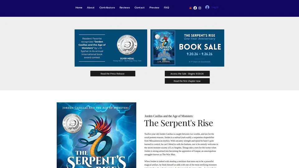 Homepage snapshot at launch