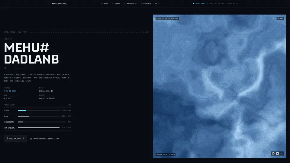Homepage snapshot at launch