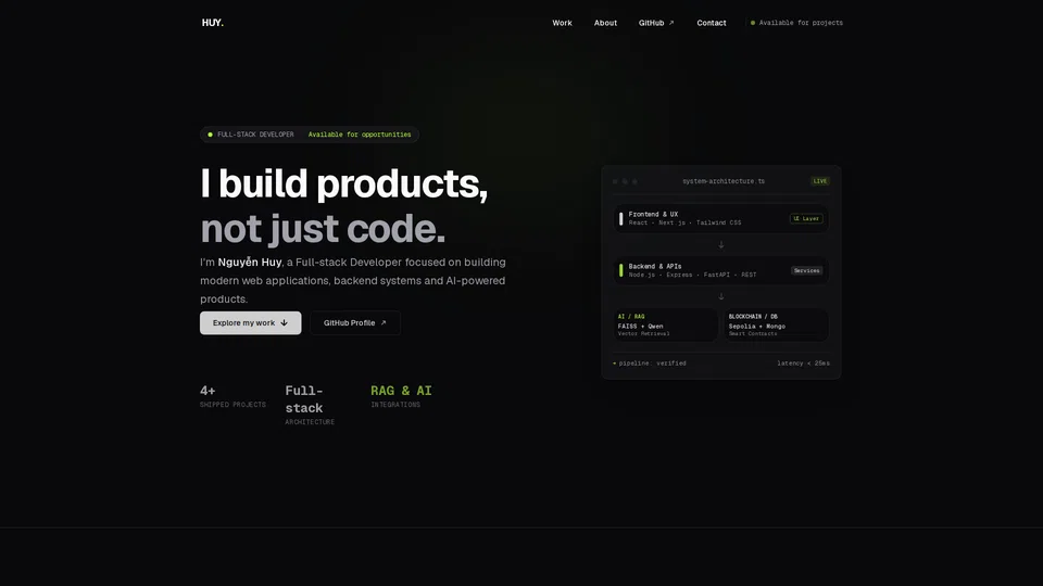 Homepage snapshot at launch