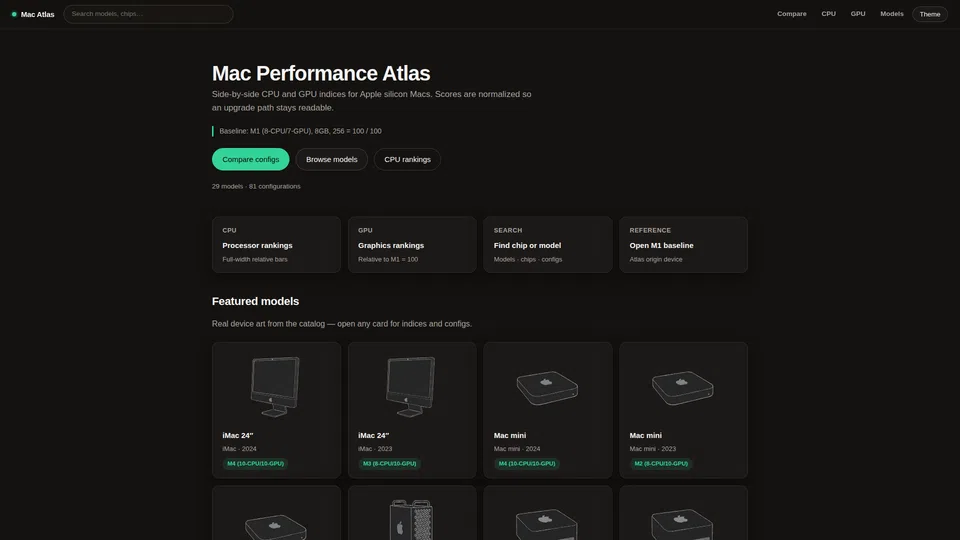 Homepage snapshot at launch