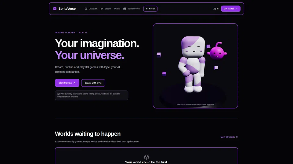 Homepage snapshot at launch