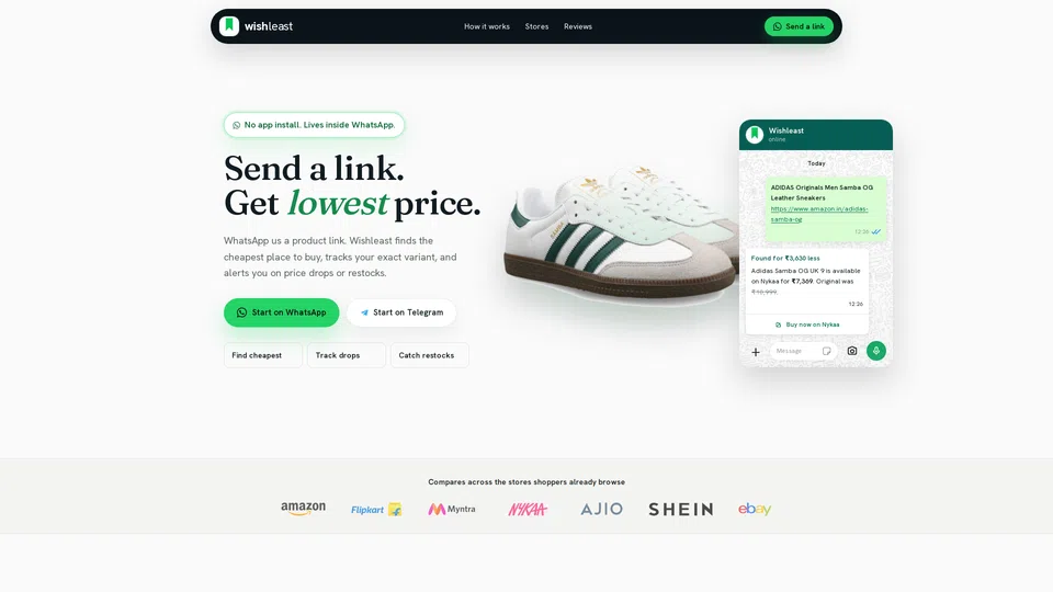 Homepage snapshot at launch