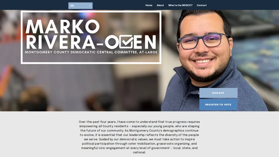 Homepage snapshot at launch