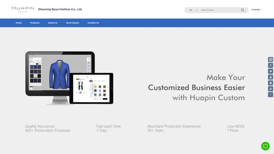 Homepage snapshot at launch