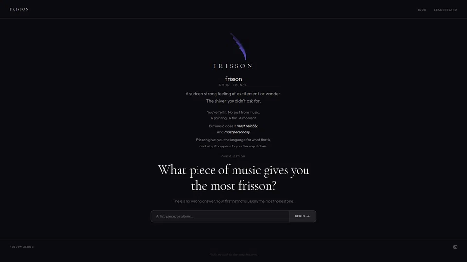 Homepage snapshot at launch