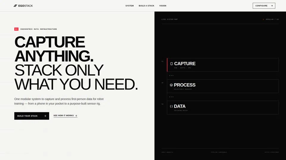 Homepage snapshot at launch