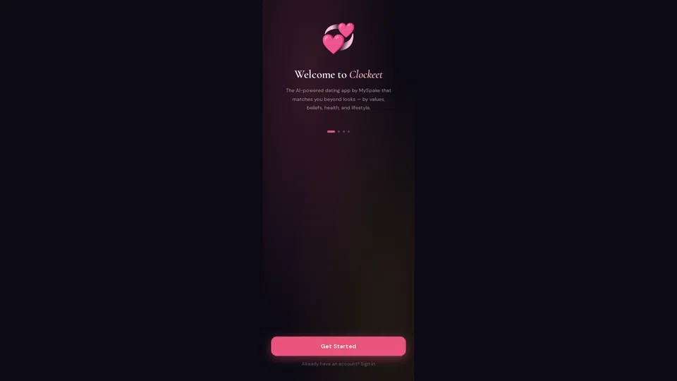 Homepage snapshot at launch