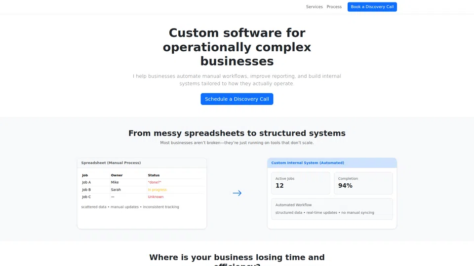 Homepage snapshot at launch