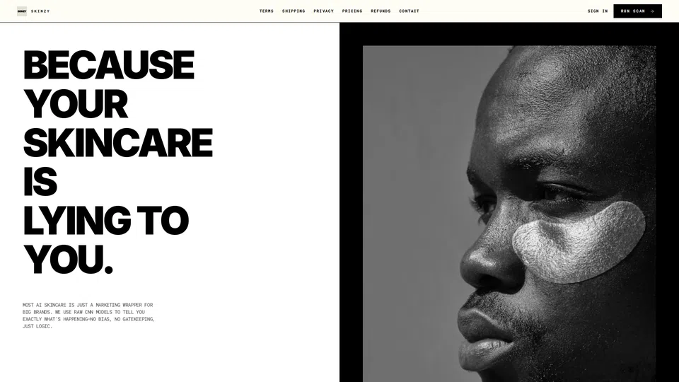Homepage snapshot at launch