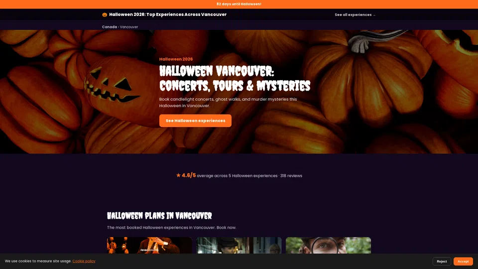 Homepage snapshot at launch