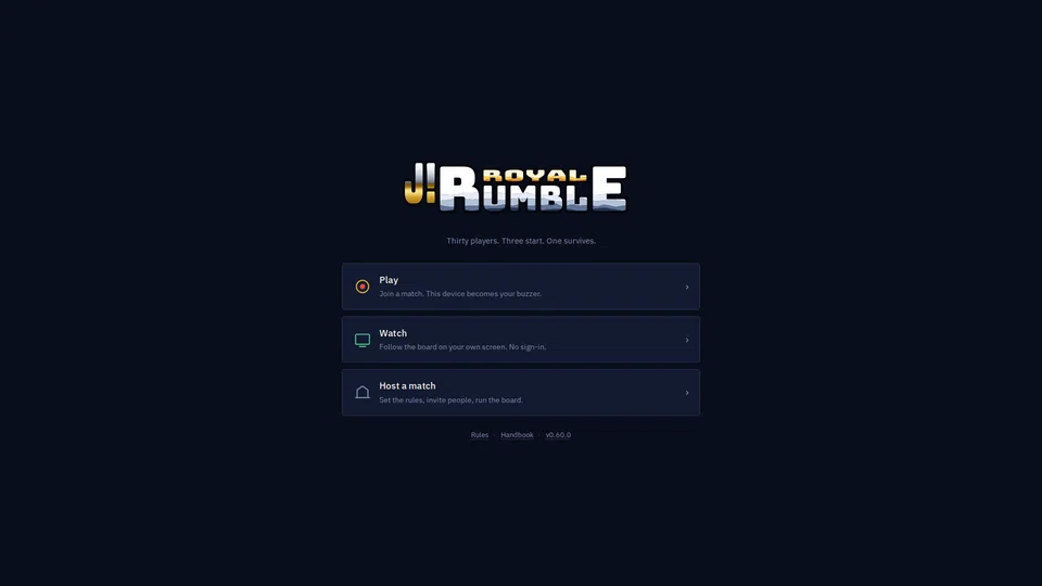 Homepage snapshot at launch
