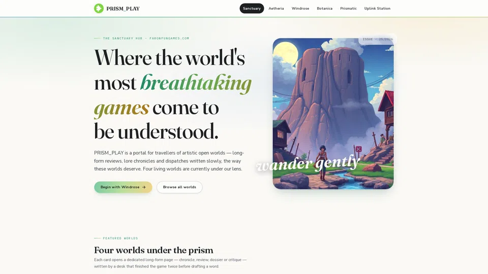 Homepage snapshot at launch