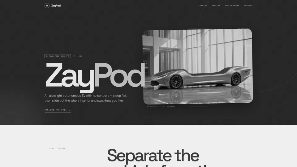 Homepage snapshot at launch