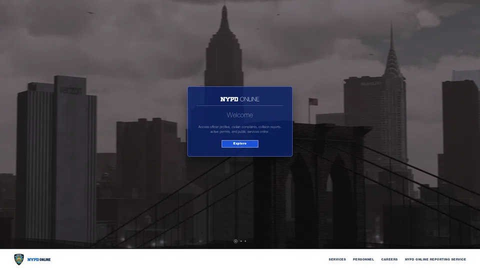 Homepage snapshot at launch