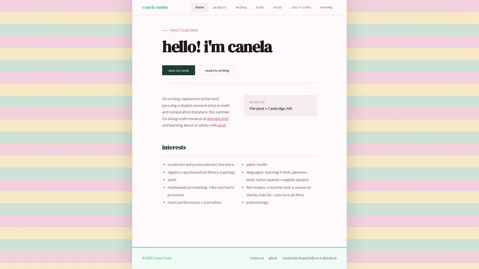 Homepage snapshot at launch