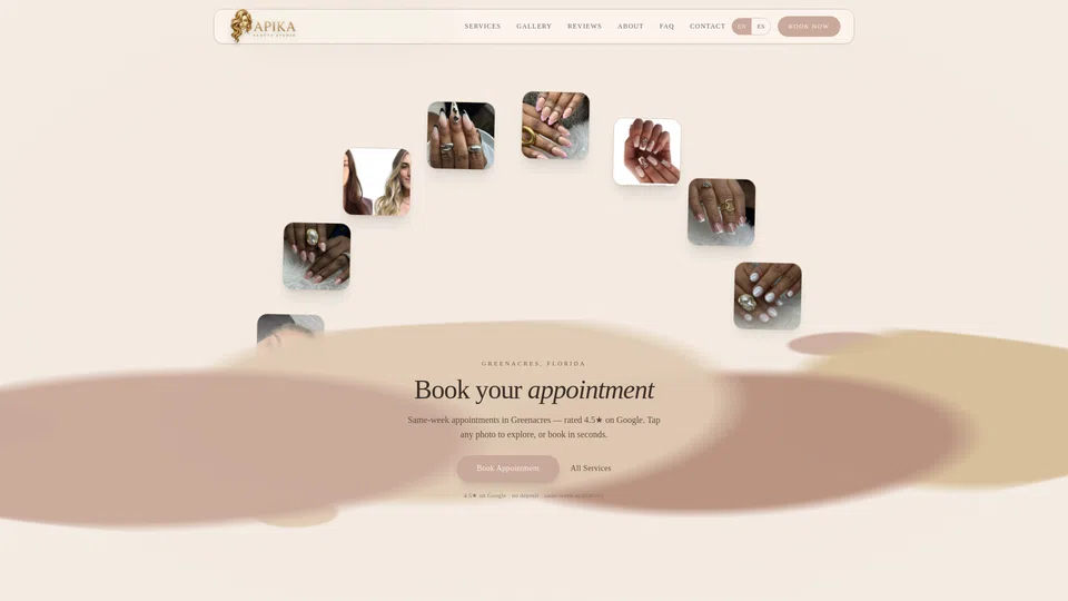 Homepage snapshot at launch