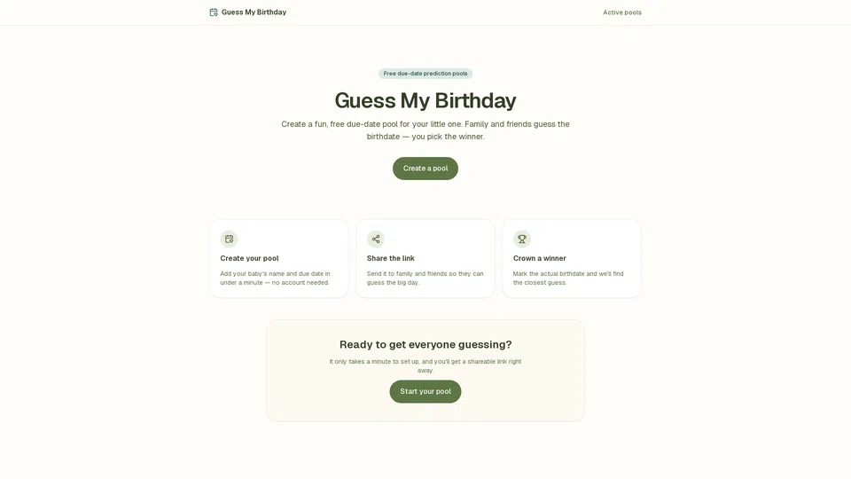 Homepage snapshot at launch