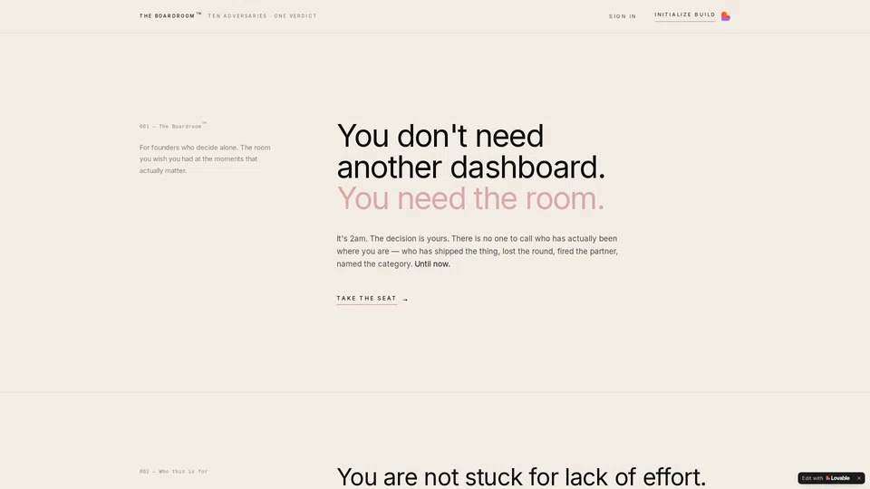 Homepage snapshot at launch