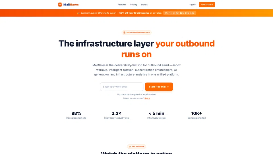 Homepage snapshot at launch