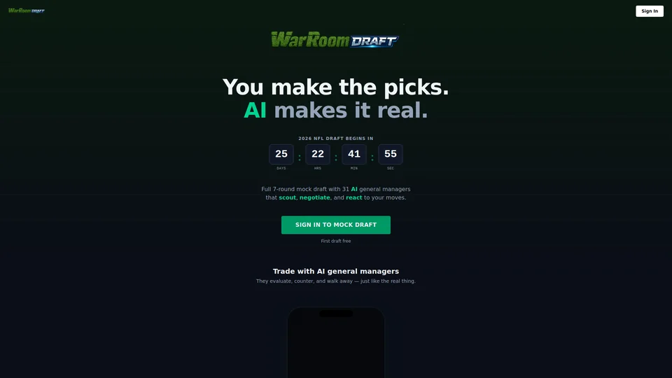 Homepage snapshot at launch