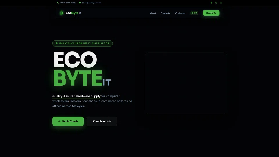 Homepage snapshot at launch
