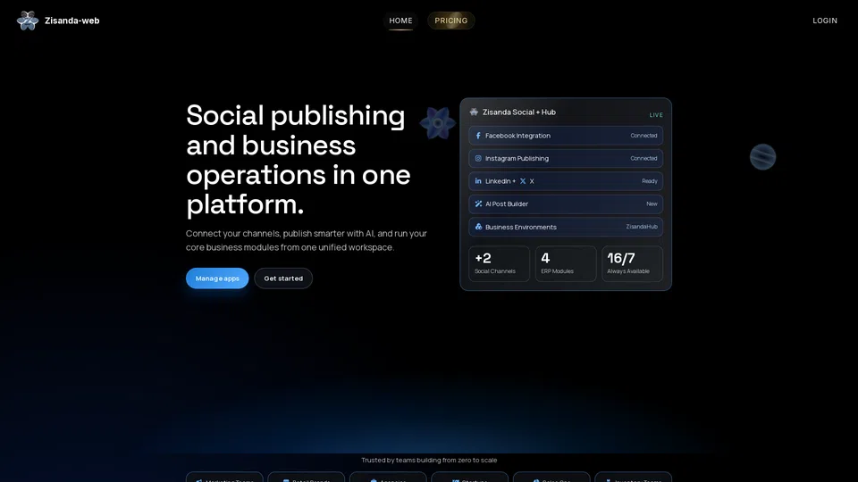 Homepage snapshot at launch