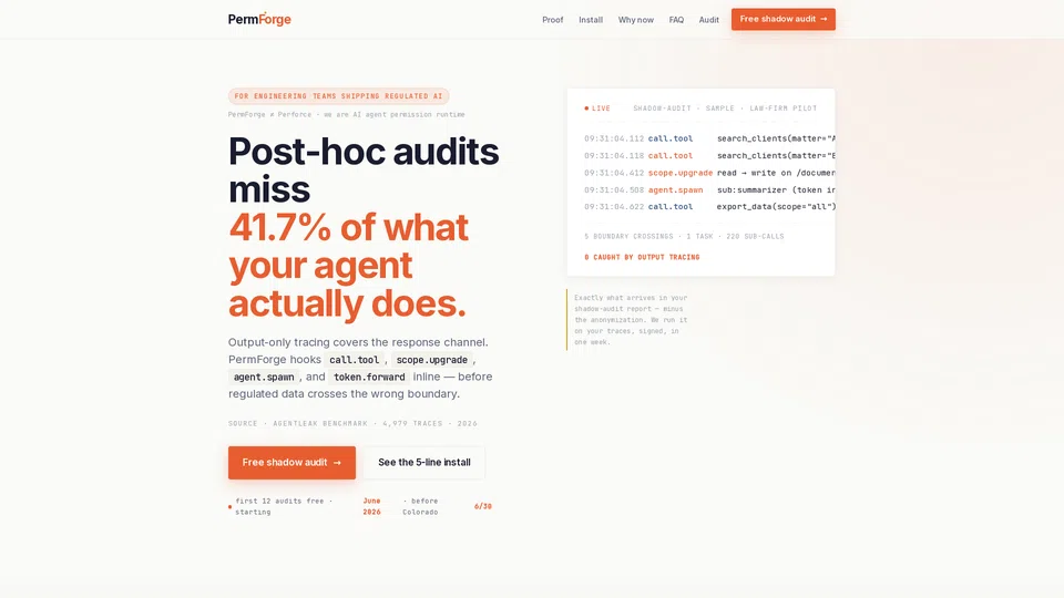 Homepage snapshot at launch