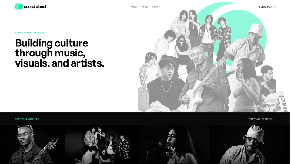 Homepage snapshot at launch