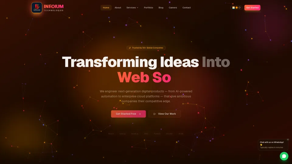 Homepage snapshot at launch