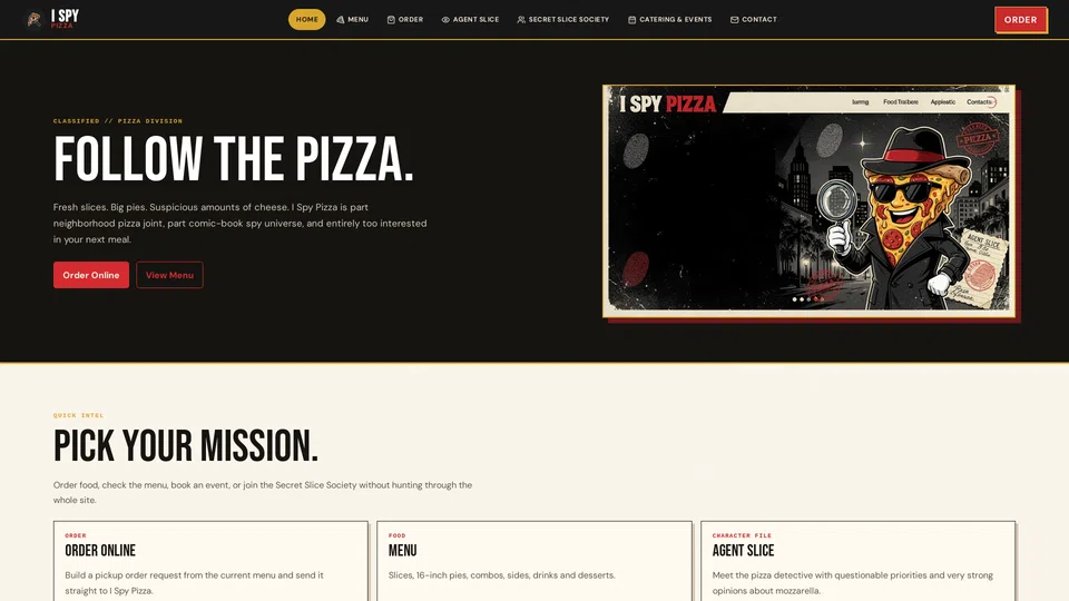 Homepage snapshot at launch