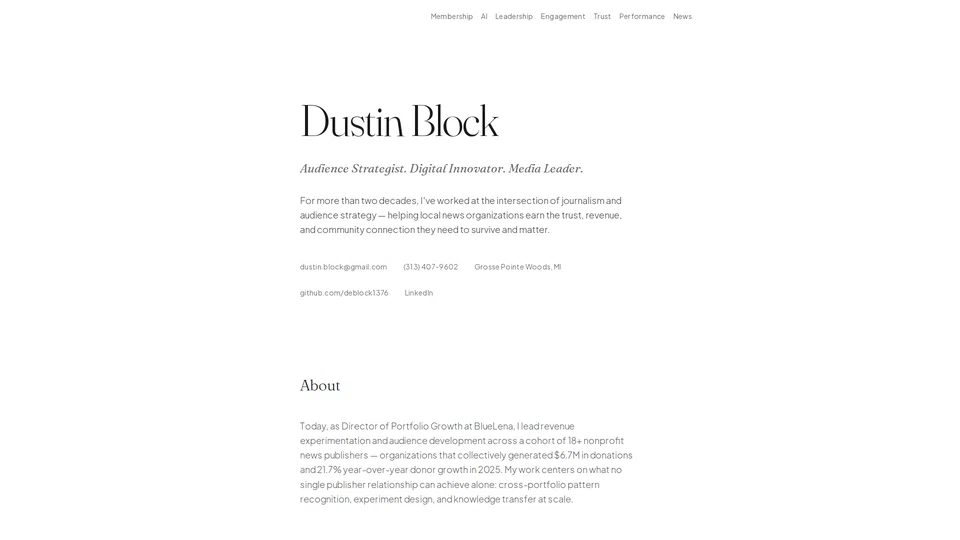 Homepage snapshot at launch